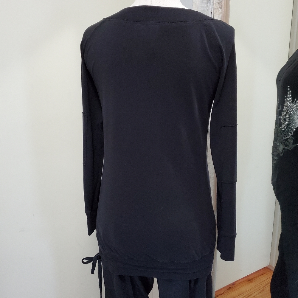 Guess Rocker Screen Print Rhinestone Tunic Black S - Picture 9 of 11